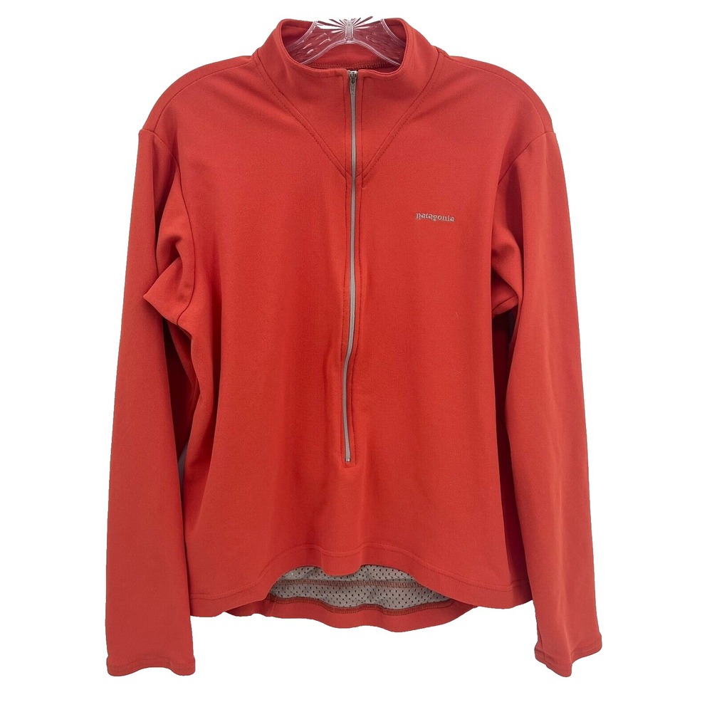 PATAGONIA Women's M Orange Vintage 2001 MADE IN USA 1/2-Zip Lightweight Pullover